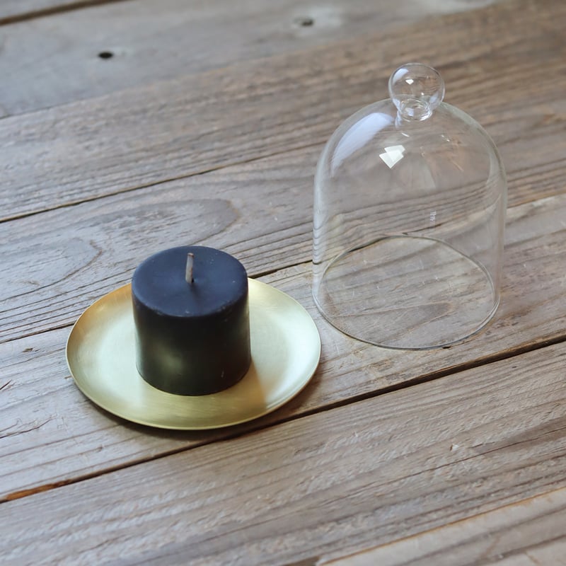 真鍮トレーとガラスドームS1 ［ プレーン／鎚目模様 ］ | WATO