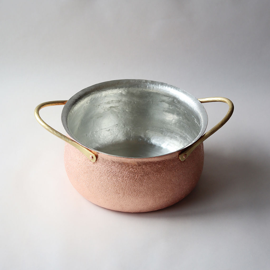 鎚目模様の純銅鍛金 両手鍋20cm＜受注生産＞ | WATO