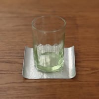 鎚目模様の角コースター　[　錫銀　]