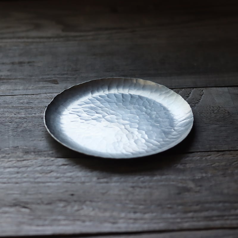 銀製 金色の葉模様 金属製皿 89g 大倉陶園］片葉金蝕