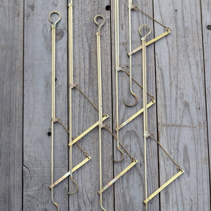 自在鉤　真鍮　黄銅　打ち出の小槌　小づち　福　囲炉裏　アンティーク　吊り具 自在鉤 真鍮 黄銅 打ち出の小槌 小づち 福 囲炉裏 アンティーク 吊り具