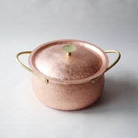 鎚目模様の純銅鍛金　両手鍋20cm＜受注生産＞