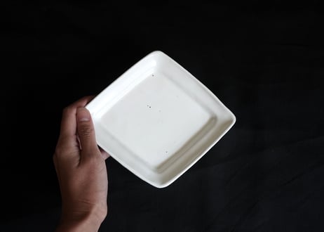 安部07 : 白釉菱形皿