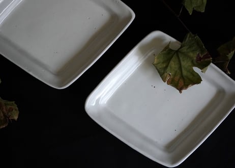安部07 : 白釉菱形皿