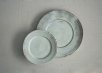 八12　古粉引　６寸三島リム皿