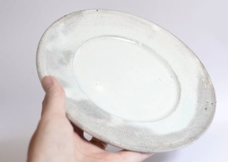 八12　古粉引　６寸三島リム皿