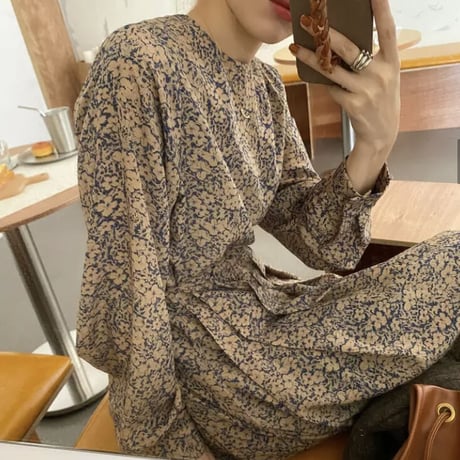 【予約】side ribbon chic flower onepiece
