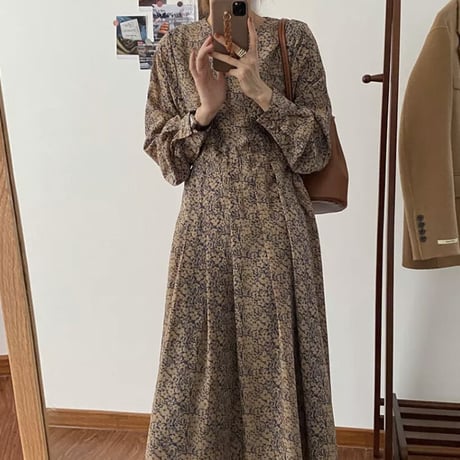 【予約】side ribbon chic flower onepiece