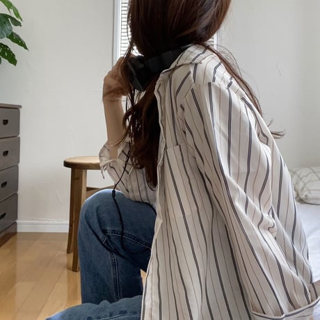 【予約】striped long shirt