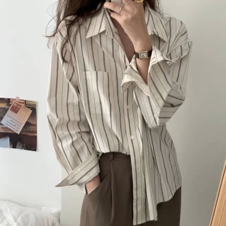 【予約】striped long shirt