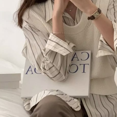 【予約】striped long shirt