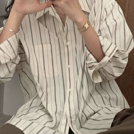 【予約】striped long shirt