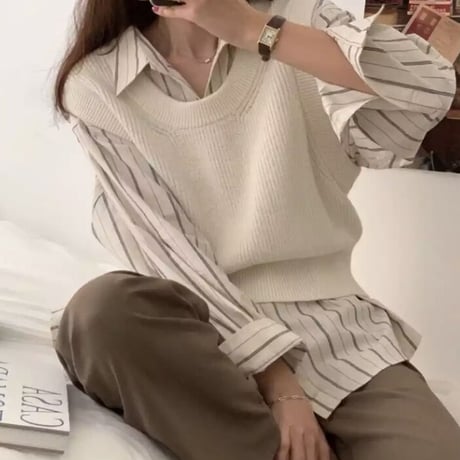 【予約】striped long shirt