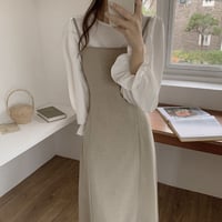 【予約】back ribbon flare cami  onepiece