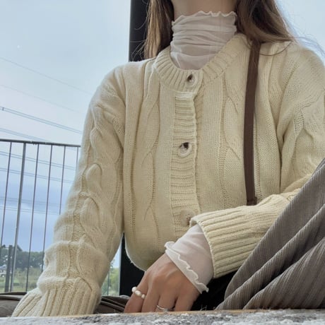 【即納】coolneck knit cardigan