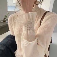【予約】ruched high neck blouse