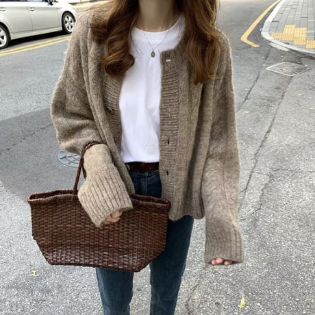 【即納】coolneck knit cardigan
