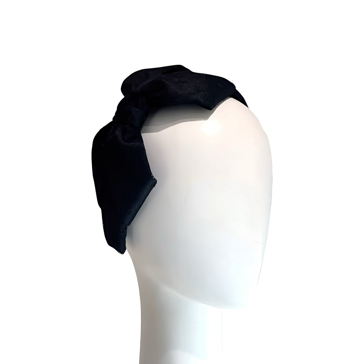 Jennifer Ouellette ブラックリボンヘアバンド Jennifer Ouellette／ドットチュールカバーリボン ヘアバンド