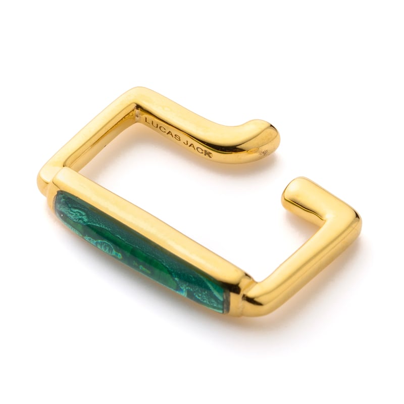 LUCAS JACK イーニッド スクエア スモール イヤーカフ(グリーン