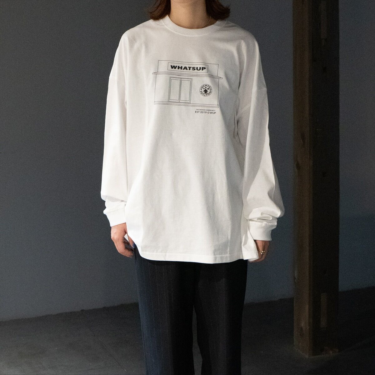 STORE LOGO L/S TEE WHITE | What's up ?
