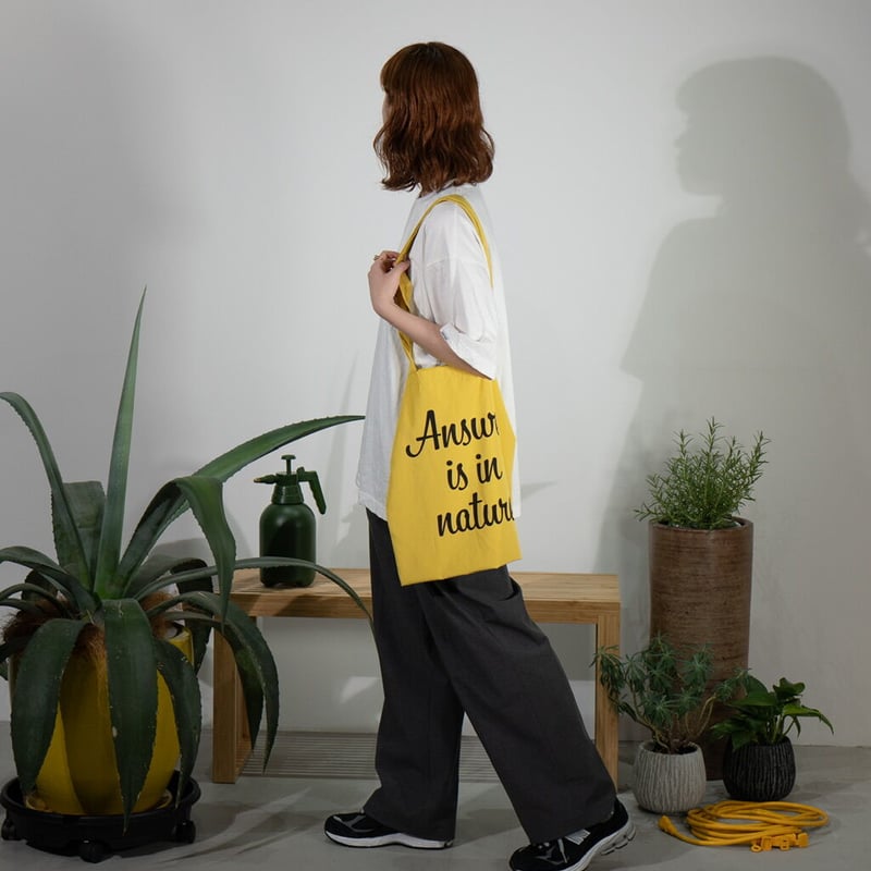 ANSWER TOTE BAG YELLOW What s up