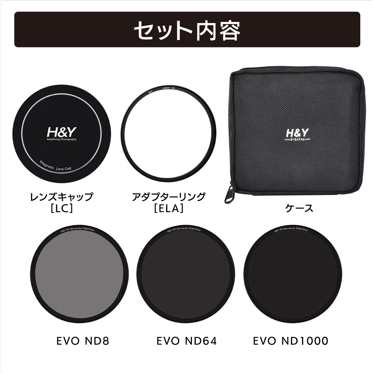 EVO-Series ランドスケープ NDキット IR ND8/64/1000 （ねじ込み・マ