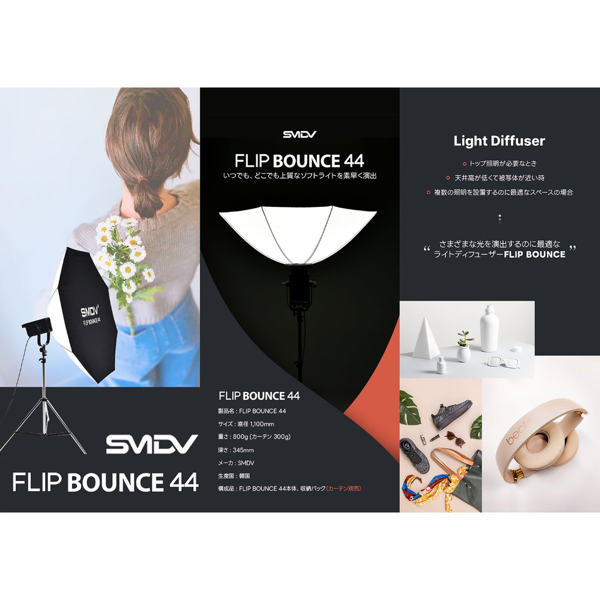 SMDV] Flip Bounce 44 (110cm)ソフトボックス | H&Y Filt