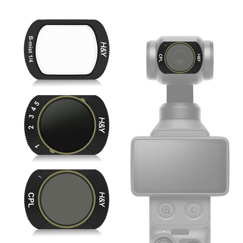 H&Y OSMO Pocket 3/4 用 可変NDフィルター ブラックミスト CPL 3種セ
