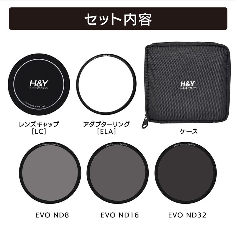 EVO-Series ビデオ NDキット IR ND8/16/32 （ねじ込み・マグネット装着