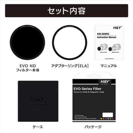 EVO-Series IR NDフィルターKit （ねじ込み・マグネット装着両対応）
