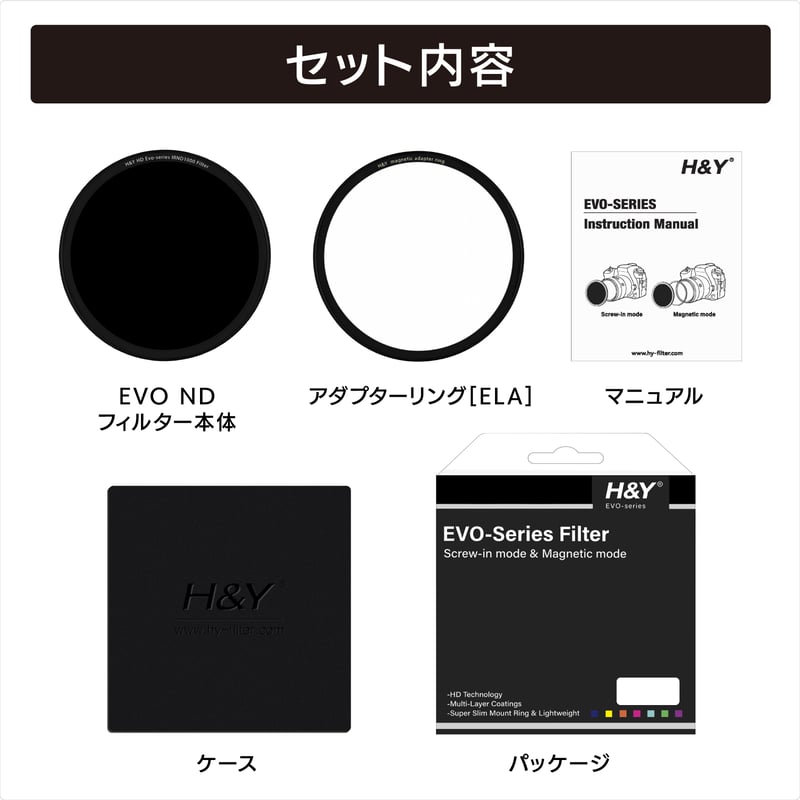 EVO-Series IR NDフィルターKit （ねじ込み・マグネット装着両対応