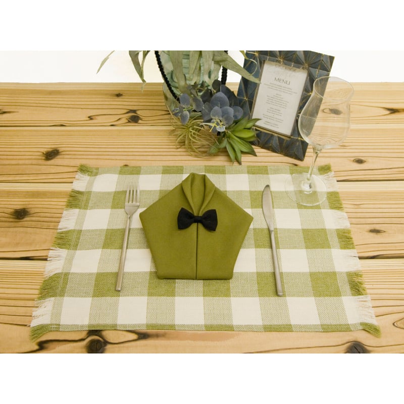 チェック柄ランチョンマットグリーン【5枚セット】 | mucaca online