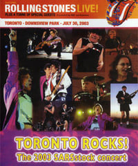 ROLLING STONES AC/DC RUSH TORONTO ROCKS THE 2003 SARSSTOCK CONCERT VOL.2 DVD