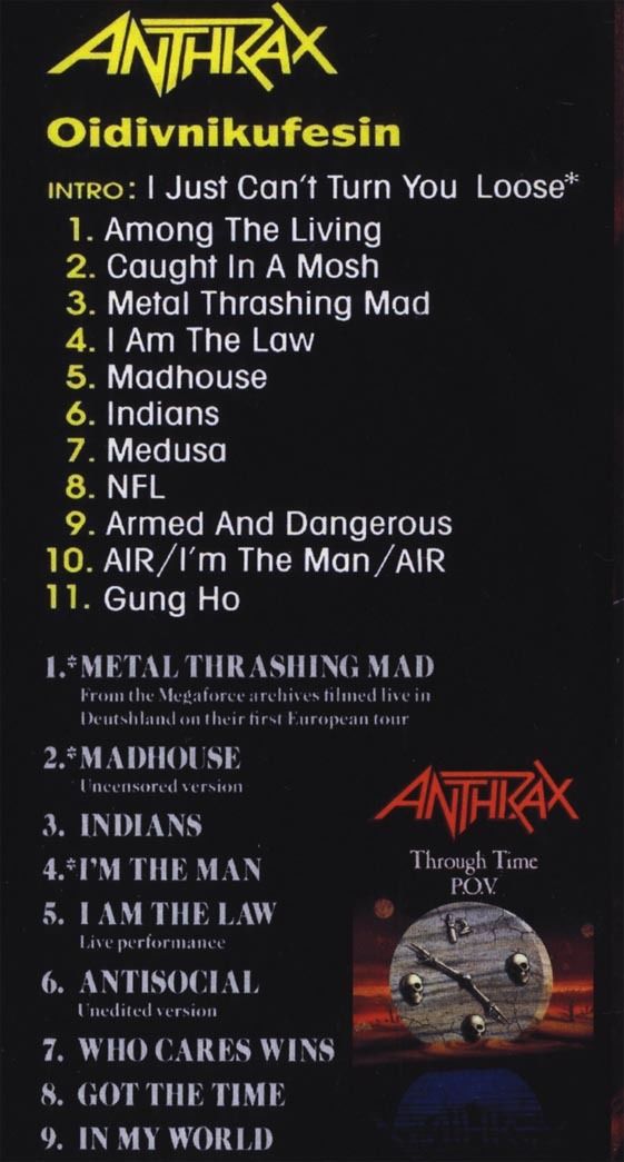 その他 Oidivnikufesin N.F.V. [DVD] ANTHRAX - OIDIVNIKUFESIN N.F.V.: Amazon.ca: Anthrax: Music