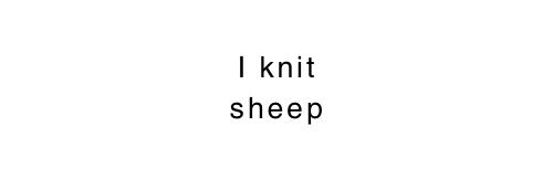 I knit sheep