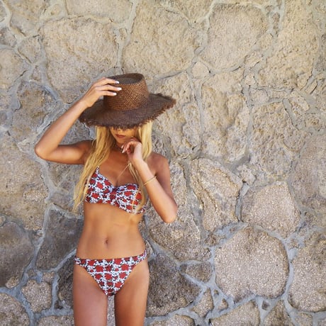 即納 【Sun’sLife×Shiho 】Hibiscus bandeau bikini Designed by Shiho