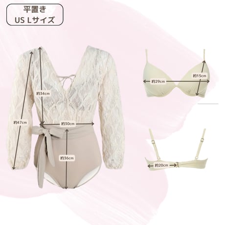 即納 Cream lace patchwork one-piece #S011