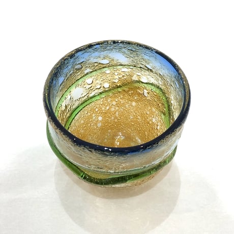 【稲嶺盛一郎】茶泡波巻宙吹グラス