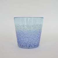 【稲嶺盛一郎】アイスカットロックグラス　青水