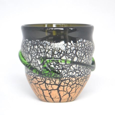 骨董工芸ガラス現代の名工稲嶺盛吉3色土紋四角向付小鉢1客 骨董工芸ガラス現代の名工稲嶺盛吉3色土紋四角向付小鉢1客