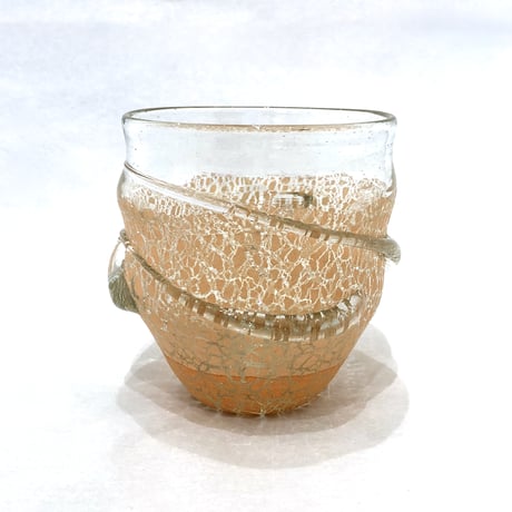 【稲嶺盛一郎】土紋波巻宙吹グラス