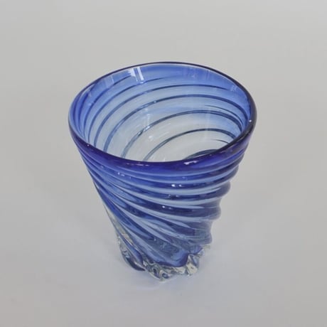 【ガラス工房清天】モールグラス　青