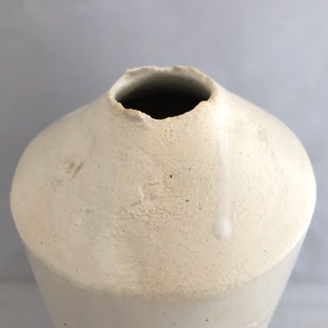 【大嶺實清】白釉扁壺