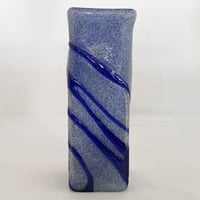 【稲嶺盛吉】泡波巻角花器（青）