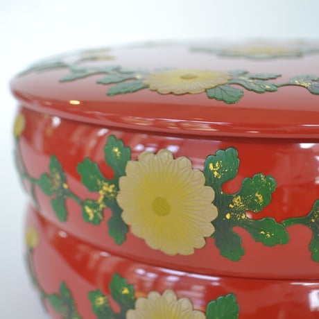 【琉球漆器】福福重　菊唐草