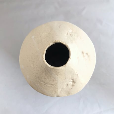 【大嶺實清】白釉扁壺