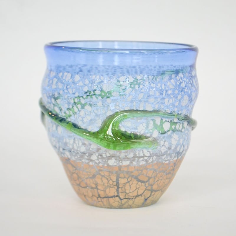 稲嶺盛吉 グラス2個セット② 稲嶺盛一郎・宙吹ガラス工房虹 ～