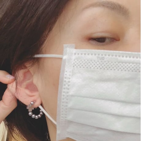 ヘマタイトのマスクに付けるイヤーカフ