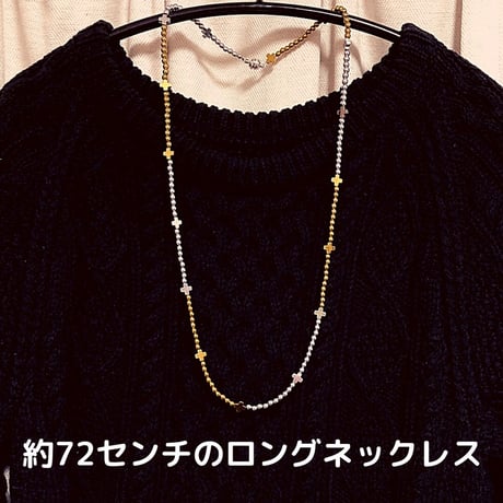 J様アレンジオーダー【G×S】クロスロングネックレス　ヘマタイト　【プログラミング内容】意志の強さ、グラウンディングをサポート