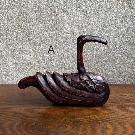 韓国の木彫りの鳥ペア ヴィンテージ